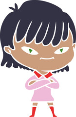 flat color style cartoon woman