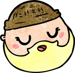 cartoon male face with beard
