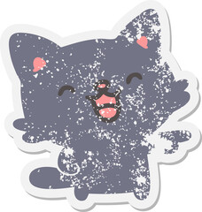 cat pointing and laughing grunge sticker