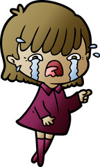 cartoon girl crying