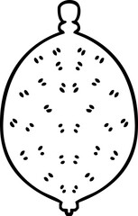 line drawing quirky cartoon lemon