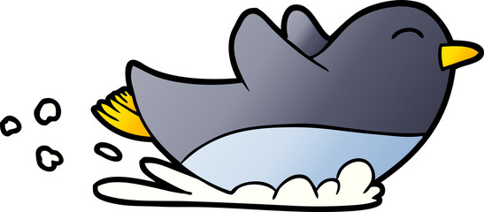 cartoon penguin sliding
