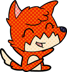 happy cartoon fox