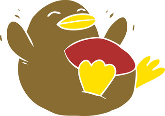 flat color style cartoon Robin