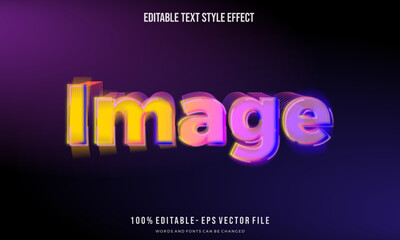 Modern vibes neon color bluring title text style effect . Editable vector font.