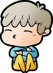 Obraz premium cartoon curious boy