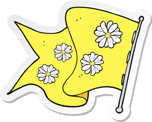 sticker of a cartoon flower flag