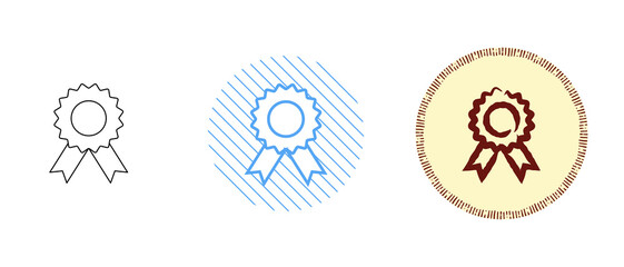 This is a set of contour and color icon badge