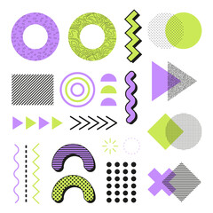 Memphis Elements. Bright and colorful elements. Set of elements for design. 