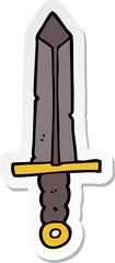 sticker of a cartoon sword