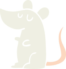 flat color illustration cartoon mouse