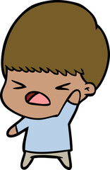 cartoon stressed man