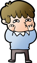 Obraz premium cartoon curious man