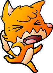 angry cartoon fox running