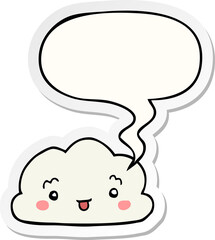 cartoon cloud with speech bubble sticker