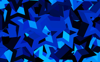 Dark BLUE vector background with polygonal style.