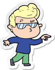 sticker of a cartoon cool guy