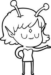 cartoon alien girl