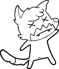 cartoon cross eyed fox
