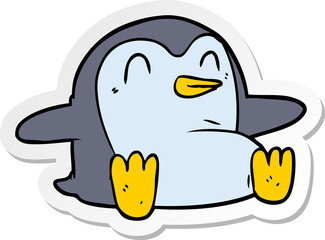 sticker of a cartoon penguin