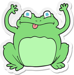 sticker of a cartoon funny frog