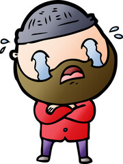 cartoon bearded man crying