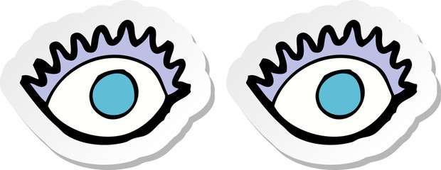 sticker of a cartoon eyes