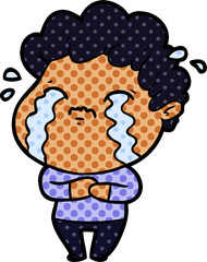 cartoon man crying