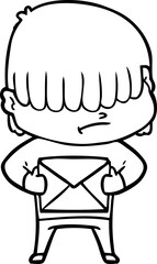 Fototapeta premium cartoon boy with untidy hair