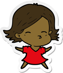 Obraz premium sticker of a cartoon woman