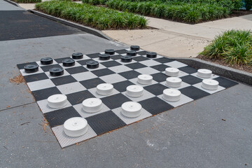outside Draughts - Checkers  board game - obrazy, fototapety, plakaty