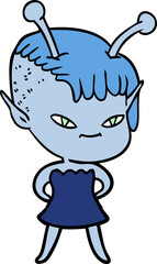 cute cartoon alien girl