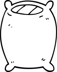 line drawing cartoon comfy pillow