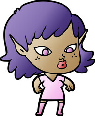 Obraz premium pretty cartoon elf girl