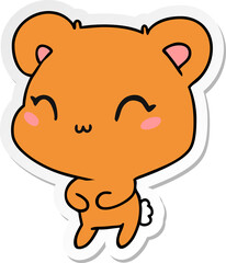 Fototapeta premium sticker cartoon illustration kawaii cute teddy bear