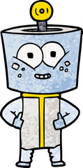 happy cartoon robot