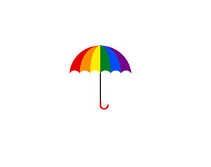 Regenschirm in Regenbogenfarben (LGBT-Farben).