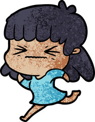 cartoon angry girl