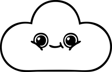 line drawing cartoon of a cloud