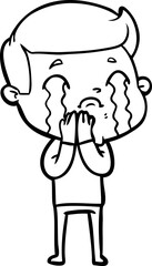 cartoon man crying