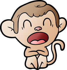 yawning cartoon monkey