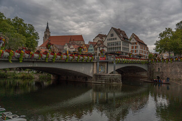 Fototapeta na wymiar Beautiful bridge of Tubingen in the old town, Germany