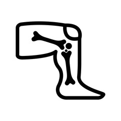 Human bone knee joint icon | Black Vector illustration |
