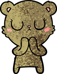 peaceful cartoon bear cub