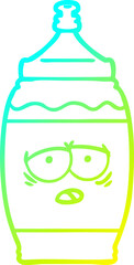 cold gradient line drawing of a cartoon sports drink