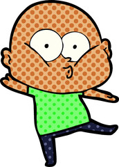cartoon bald man staring