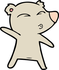 cartoon whistling bear