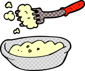 cartoon doodle bowl of food