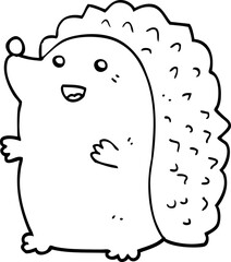cartoon happy hedgehog