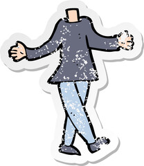 retro distressed sticker of a cartoon female body